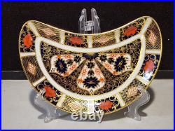 1- Royal Crown Derby Old Imari Crescent Salad Plate 8 3/4 x 5