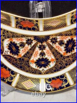 1- Royal Crown Derby Old Imari Crescent Salad Plate 8 3/4 x 5