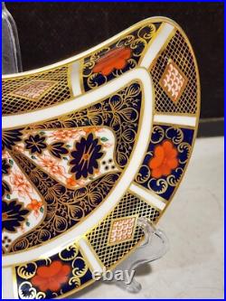 1- Royal Crown Derby Old Imari Crescent Salad Plate 8 3/4 x 5