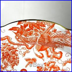 1 Royal Crown Derby Red Aves Oval Footed Dessert Serving Dish A474 Older