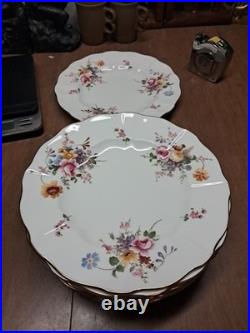 10 ROYAL CROWN DERBY DERBY POSIES DINNER PLATES 10.5 GOLD RIMS Euc+ Bin Aaa