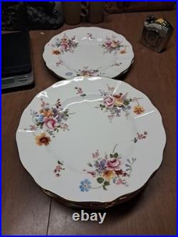 10 ROYAL CROWN DERBY DERBY POSIES DINNER PLATES 10.5 GOLD RIMS Euc+ Bin Aaa