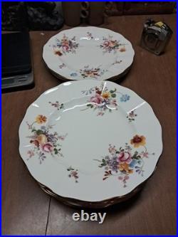 10 ROYAL CROWN DERBY DERBY POSIES DINNER PLATES 10.5 GOLD RIMS Euc+ Bin Aaa