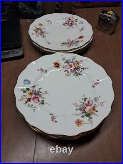 10 ROYAL CROWN DERBY DERBY POSIES DINNER PLATES 10.5 GOLD RIMS Euc+ Bin Aaa