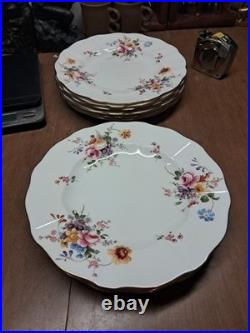 10 ROYAL CROWN DERBY DERBY POSIES DINNER PLATES 10.5 GOLD RIMS Euc+ Bin Aaa