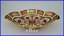 11 inch Royal Crown Derby Old Imari 1128 Handled & Footed Oval Dish / Basket