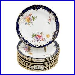 12 +1 (13) Royal Crown Derby Hand Painted Porcelain Bread Plates
