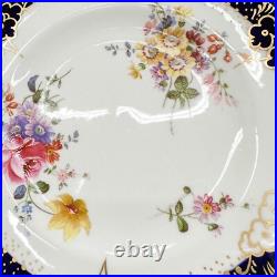 12 +1 (13) Royal Crown Derby Hand Painted Porcelain Bread Plates