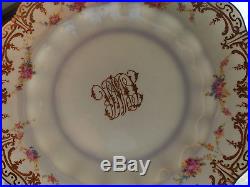 12 Antique Royal Crown Derby Raised Gold Encrusted Rose Swags Luncheon Plate 10