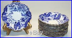 12 Royal Crown Derby Blue Mikado Sweet Meat Dishes/bowls