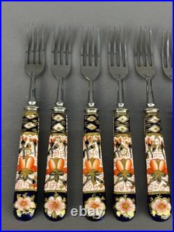 12 Royal Crown Derby Traditional Imari 7 3/4 Dinner Forks Mint, Unused