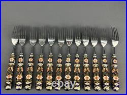 12 Royal Crown Derby Traditional Imari 7 3/4 Dinner Forks Mint, Unused
