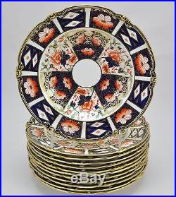 12 Royal Crown Derby Traditional Imari 9571 Rimmed Soup Bowls Plates 1925