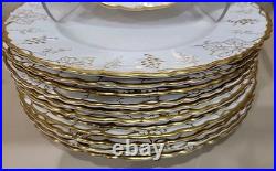 (12) Royal Crown Derby''vine-gold'' Dinner Plates 10 1/4 Gorgeous England