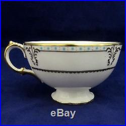 12 Vintage English Royal CROWN DERBY Tea CUP Cups Set Twelve ELIZABETH Blue only