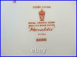12 Vintage Royal Crown Derby Bread Plates Heraldic Pattern