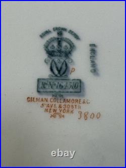 (13) Antique Royal Crown Derby Pink & Gold Hand-Painted Rococo 8.5 Inch PLATES