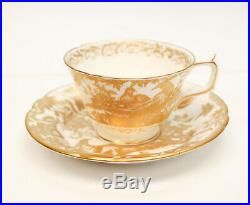 14 Royal Crown Derby Porcelain Cup & Saucers in Gold Aves