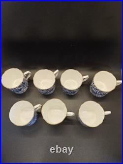 14 pieces RoyalCrownDerby peacock blue demitasse cup and saucer set
