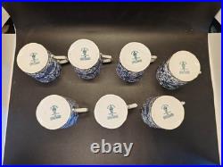 14 pieces RoyalCrownDerby peacock blue demitasse cup and saucer set