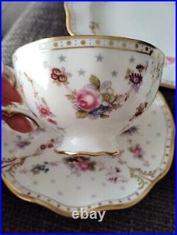 14Pieces set ROYAL CROWN DERBY ROYAL ANTOINETTE CUP AND SAUCER Dinner Plate