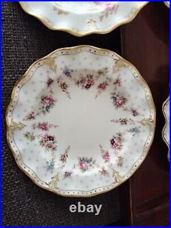 14Pieces set ROYAL CROWN DERBY ROYAL ANTOINETTE CUP AND SAUCER Dinner Plate