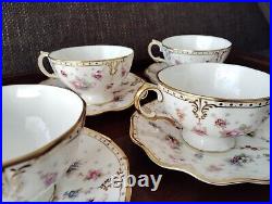 14Pieces set ROYAL CROWN DERBY ROYAL ANTOINETTE CUP AND SAUCER Dinner Plate