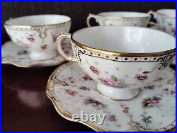 14Pieces set ROYAL CROWN DERBY ROYAL ANTOINETTE CUP AND SAUCER Dinner Plate