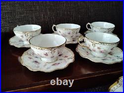 14Pieces set ROYAL CROWN DERBY ROYAL ANTOINETTE CUP AND SAUCER Dinner Plate