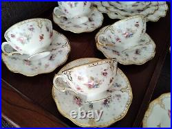 14Pieces set ROYAL CROWN DERBY ROYAL ANTOINETTE CUP AND SAUCER Dinner Plate