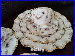 14Pieces set ROYAL CROWN DERBY ROYAL ANTOINETTE CUP AND SAUCER Dinner Plate