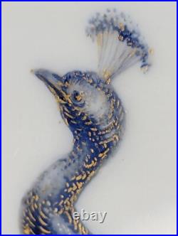 1882 Royal Crown Derby Peacock Plate Plate With Flowers & Gold Detail 9 1/4
