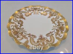 1891 Marked Royal Crown Derby Fluted Salad Desert Plate Gold Enlay Very Rare