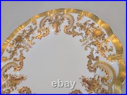 1891 Marked Royal Crown Derby Fluted Salad Desert Plate Gold Enlay Very Rare