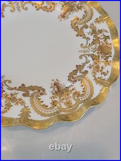 1891 Marked Royal Crown Derby Fluted Salad Desert Plate Gold Enlay Very Rare