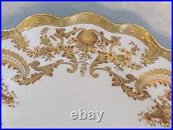 1891 Marked Royal Crown Derby Fluted Salad Desert Plate Gold Enlay Very Rare