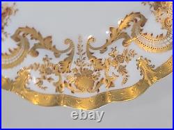 1891 Marked Royal Crown Derby Fluted Salad Desert Plate Gold Enlay Very Rare