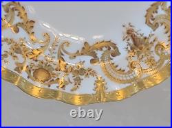 1891 Marked Royal Crown Derby Fluted Salad Desert Plate Gold Enlay Very Rare