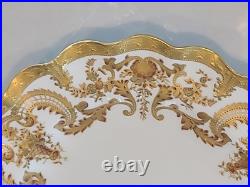 1891 Marked Royal Crown Derby Fluted Salad Desert Plate Gold Enlay Very Rare