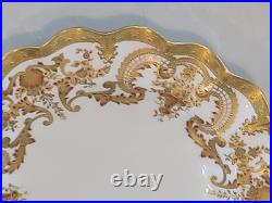 1891 Marked Royal Crown Derby Fluted Salad Desert Plate Gold Enlay Very Rare