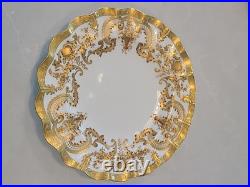 1891 Marked Royal Crown Derby Fluted Salad Desert Plate Gold Enlay Very Rare