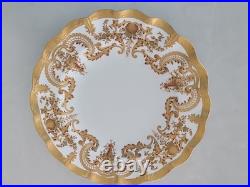 1891 Marked Royal Crown Derby Fluted Salad Desert Plate Gold Enlay Very Rare