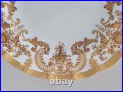 1891 Marked Royal Crown Derby Fluted Salad Desert Plate Gold Enlay Very Rare