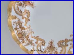 1891 Marked Royal Crown Derby Fluted Salad Desert Plate Gold Enlay Very Rare