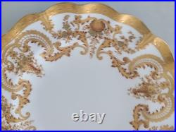 1891 Marked Royal Crown Derby Fluted Salad Desert Plate Gold Enlay Very Rare