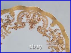 1891 Marked Royal Crown Derby Fluted Salad Desert Plate Gold Enlay Very Rare