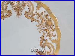1891 Marked Royal Crown Derby Fluted Salad Desert Plate Gold Enlay Very Rare