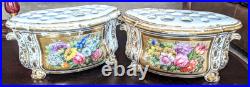 18thc Bloor Derby Porcelain Bough Pots Royal Crown Derby Thomas Steel Restored