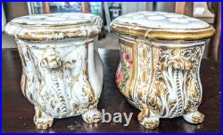 18thc Bloor Derby Porcelain Bough Pots Royal Crown Derby Thomas Steel Restored