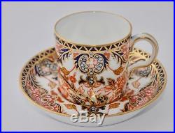 1910 Royal Crown Derby KINGS IMARI 383 Coffee Set for 6 Pot, Creamer, Sugar Duo